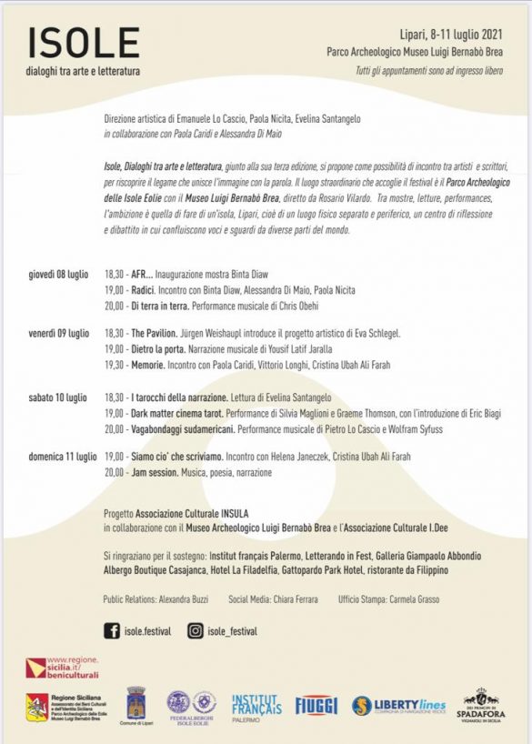 A Lipari arriva il festival “Isole, dialoghi tra arte e letteratura” [8-11 luglio 2021]