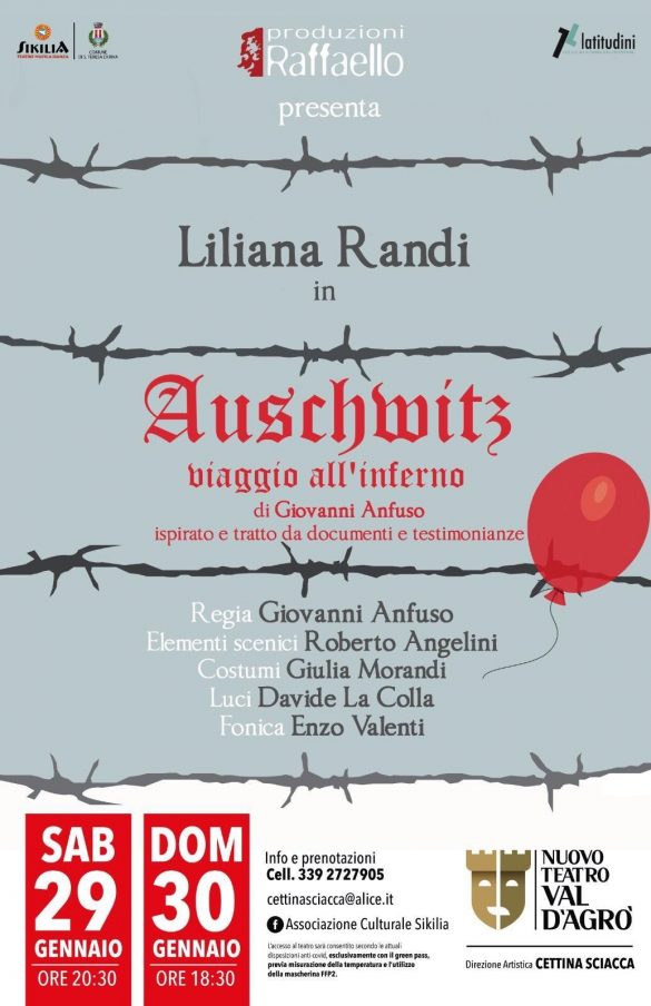 TEATRO: approda in Sicilia il monologo di Anfuso su Auschwitz
