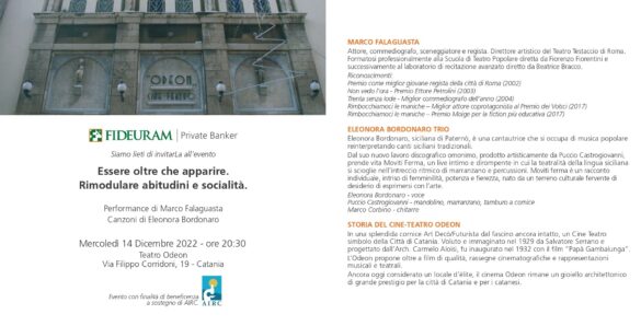 LOTTA AL CANCRO: Fondazione AIRC, spettacolo a Catania a sostegno della ricerca scientifica