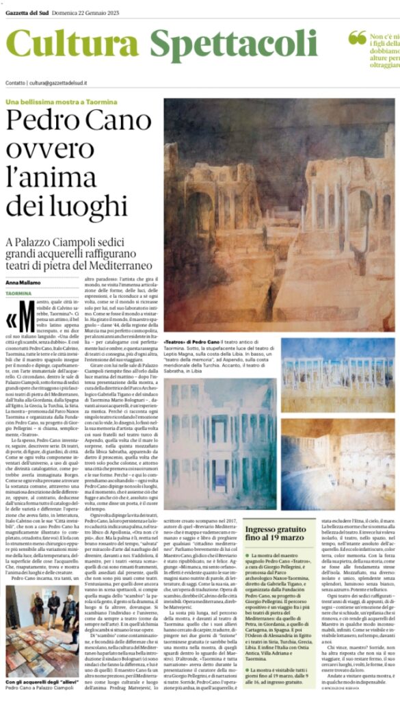 ARTE: inaugurata a Taormina la mostra di Pedro Cano [VIDEO]