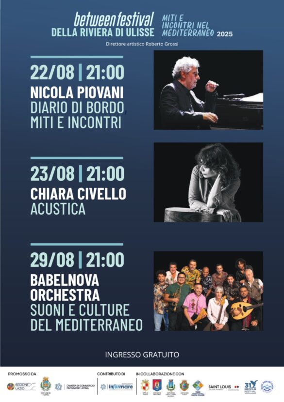 MUSICA: a Formia grande attesa per il Between Festival Riviera di Ulisse. Partenza da Oscar con Nicola Piovani venerdì 22 agosto