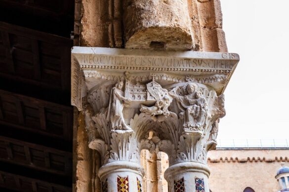 Monreale (PA)_Chiostro cattedrale, Gugliemo dona Cattedrale all’Assunta lgt BENI CULTURALI: verso l’Anno Europeo dei Normanni, convegno internazionale a Lipari su potere laico e architetture religiose
